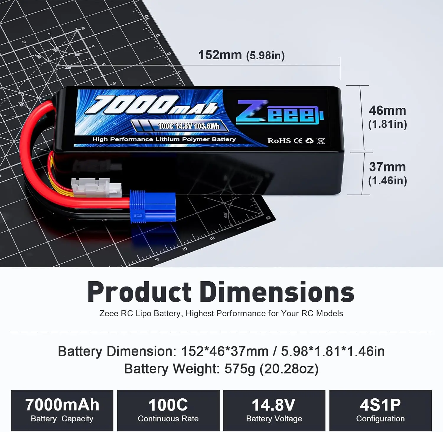 Zeee 4S 7000mAh FPV Drone Lipo - Rc Hobby Land recensione e prezzo